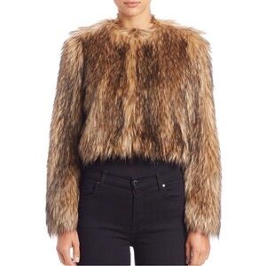 Cherokee brown fur long sleeve jacket
